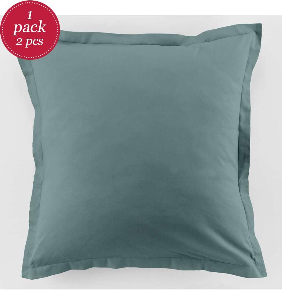 Lot de 2 Taies d'oreiller 63 x 63 cm - Bleu Canard