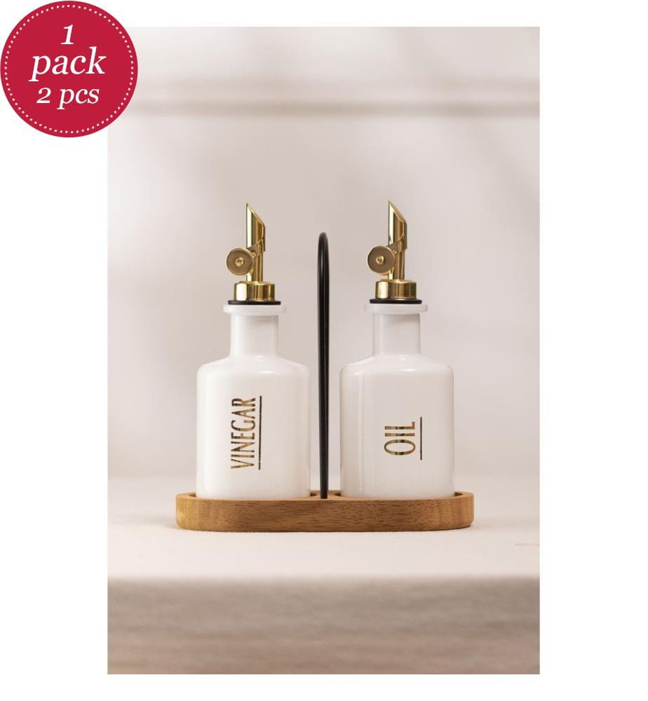Lot de 2 distributeurs d'huile - Blanc