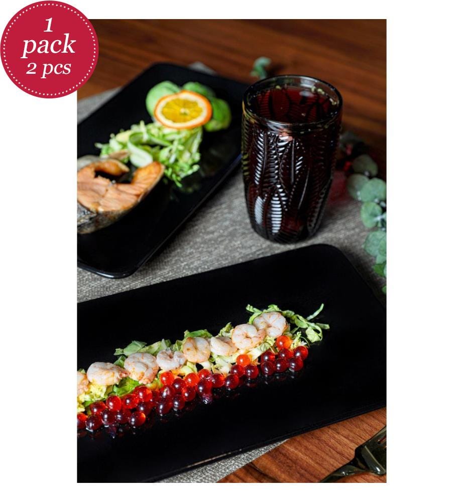 Lot de 2 assiettes de service - Noir