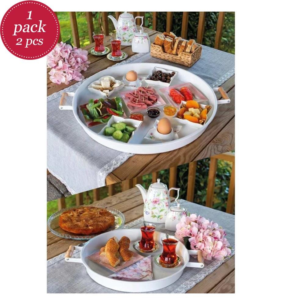 Lot de 2 plateaux - Blanc