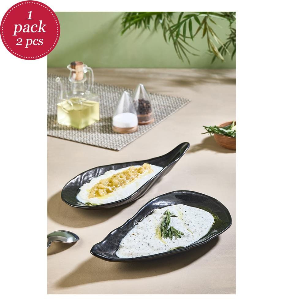 Serviergeschirr-Set (2-teilig) – Schwarz