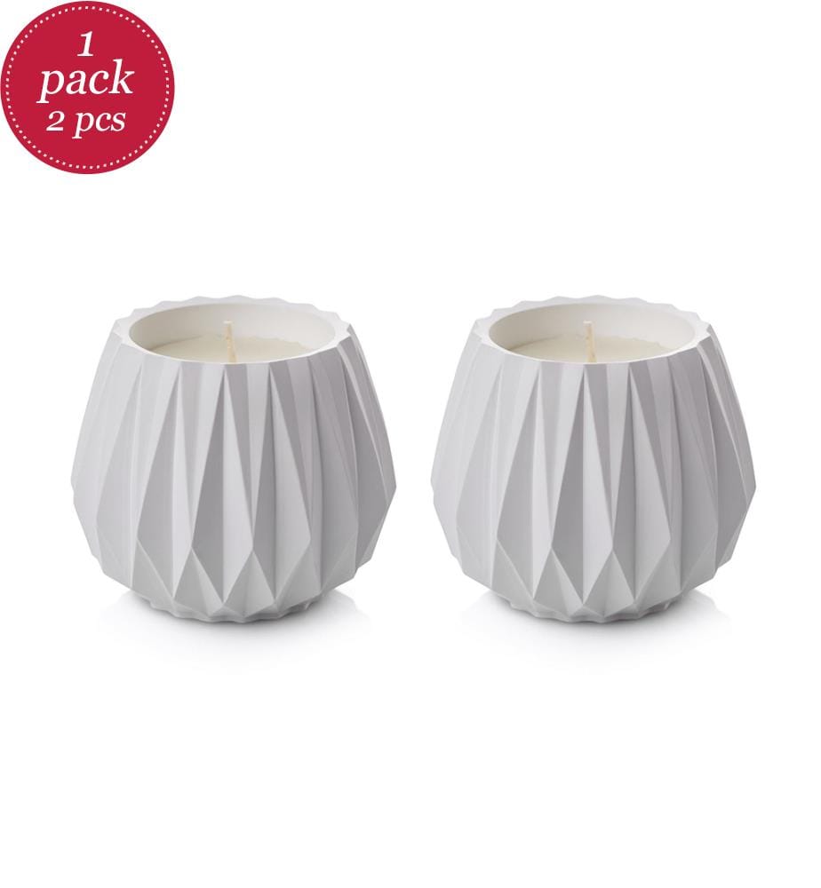 Set of 2 candles - White