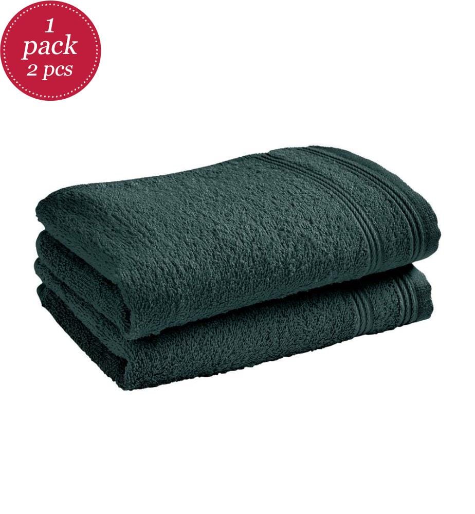 Set di 2 asciugamani Spa in 100% cotone 30 x 50 cm Smeraldo