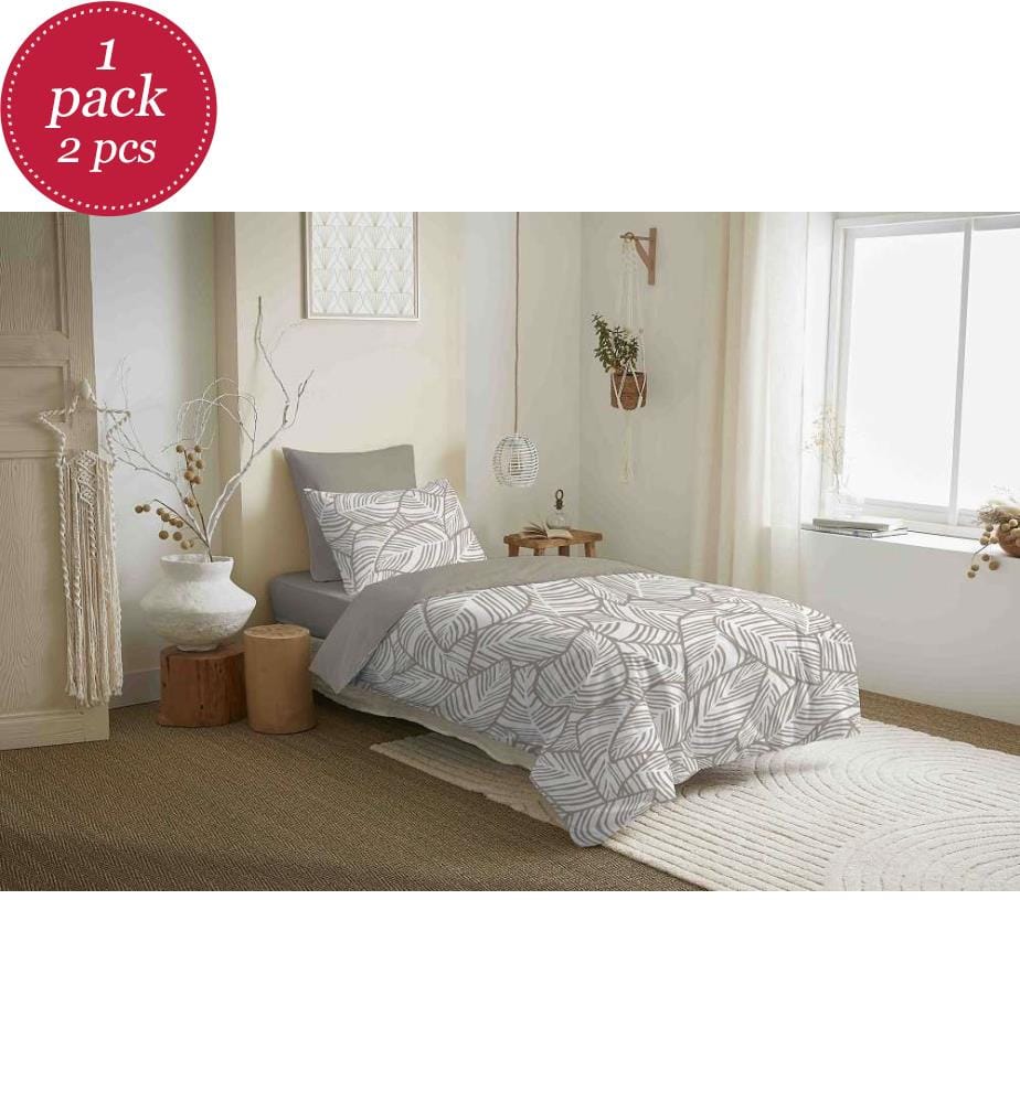 Housse de Couette 140 x 200 cm et Drap Housse 90 x 190 cm - Fira Naturel