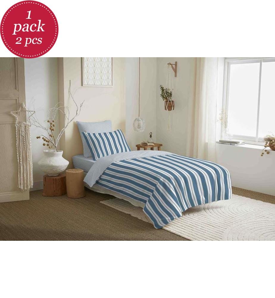 Copripiumino 140 x 200 cm e lenzuolo pieghevole 90 x 190 cm - Florence Denim