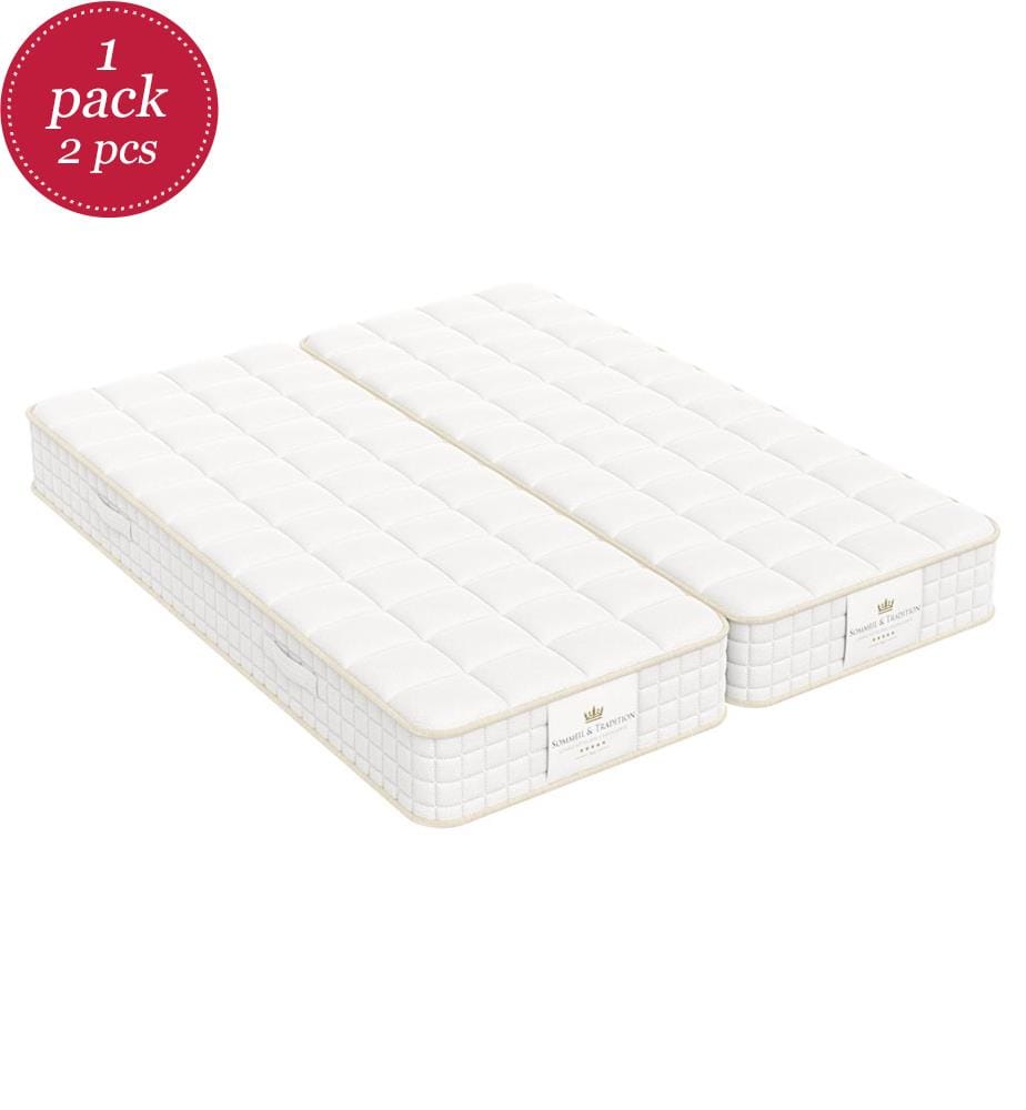 Set de 2 Matelas TWINS connectables 90 x 200 micro ressorts ensachés et mousse mémoire de forme HD - MAGAL 22 cm