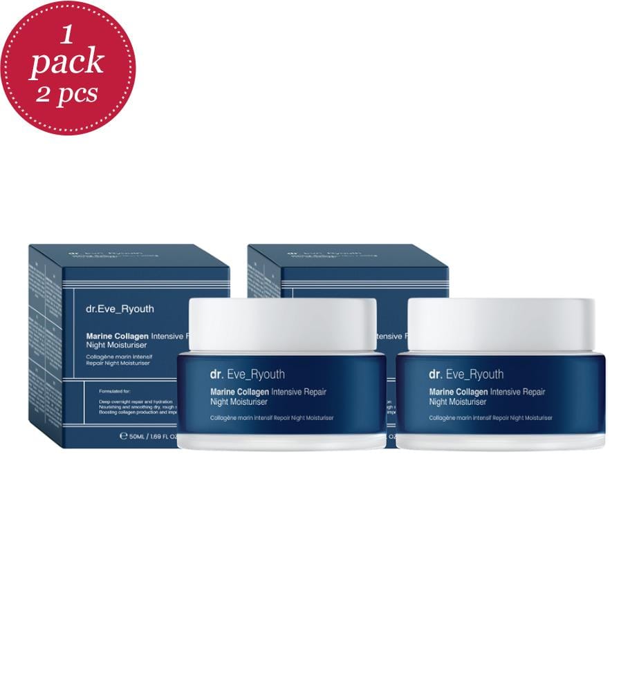 Lot de 2 crèmes de Nuit réparatrice intensive Marine Collagen - 50 ml
