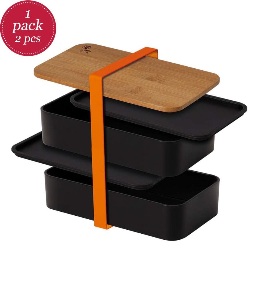 Lunchbox 2-teilig mit Bambusdeckel