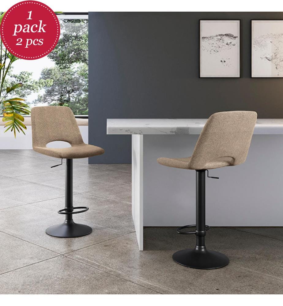 2er-Set Alex Stoffhocker 52x45x89/104 cm - Gelb und Schwarz