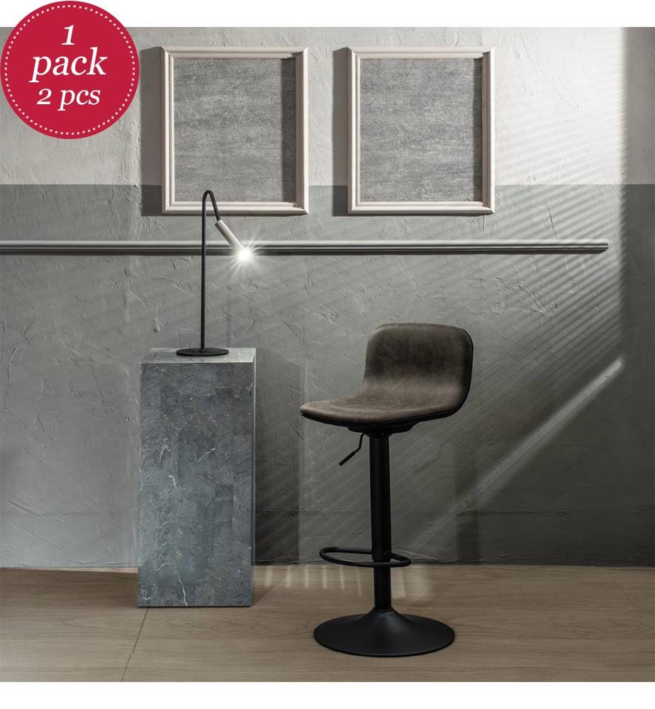 2er-Set Teo Mikrofaser-Hocker 39x45x86/102 cm - Dunkelgrau und Schwarz