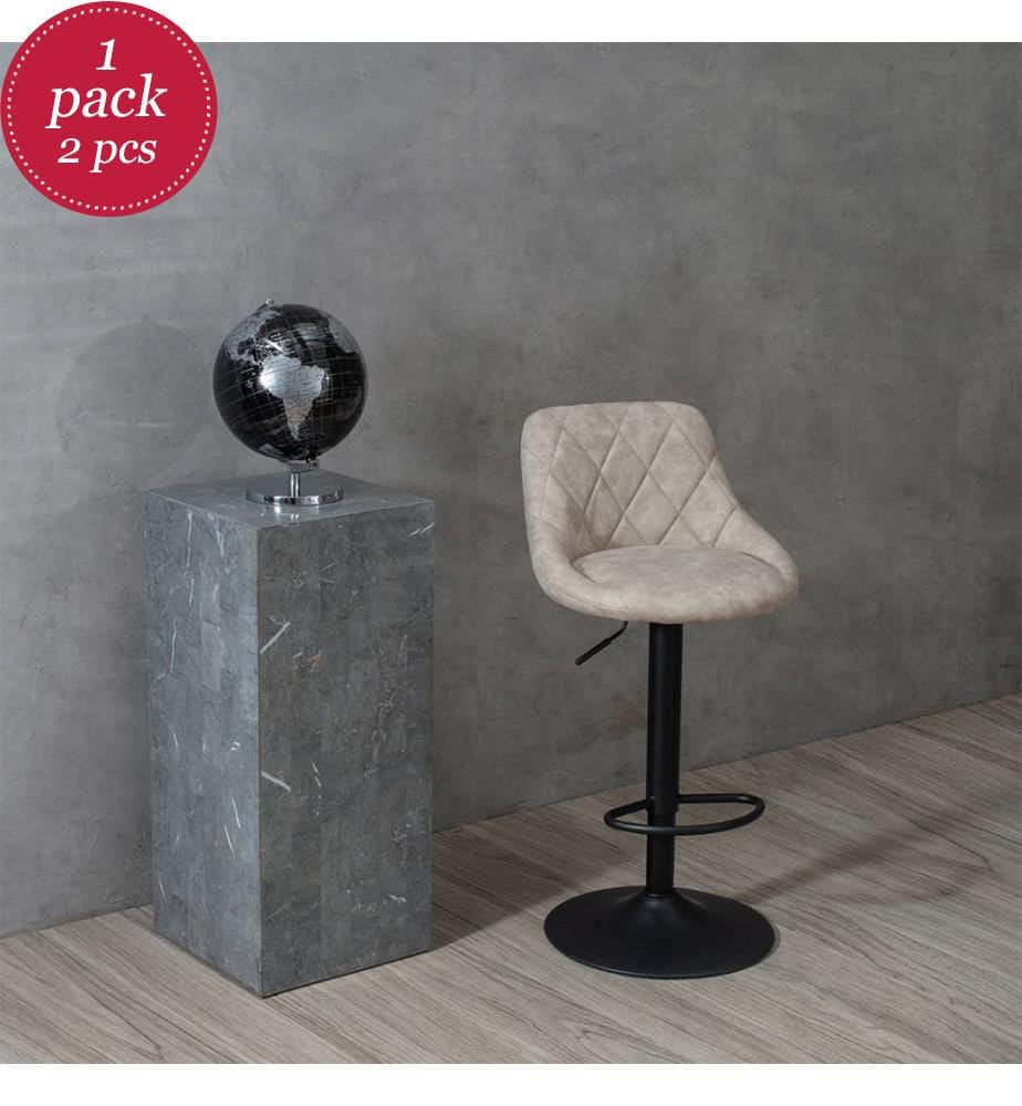 2er-Set Max Mikrofaserhocker 45x50x84/100 cm - Dunkelgrau und Schwarz