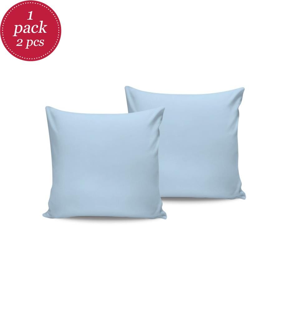 Ensemble de 2 taies d'oreiller, bleu clair, 100 % coton Ranforce