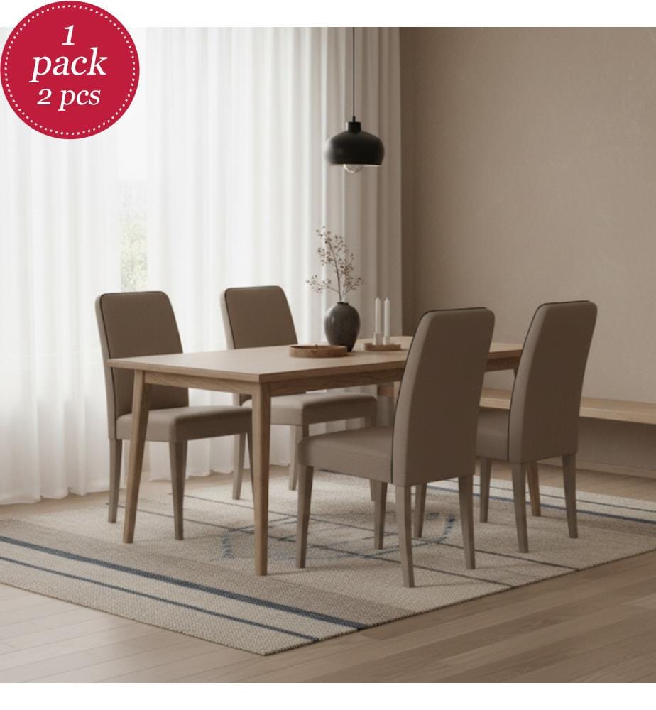 2er-Set Anita Kunstlederstühle 46x59x99 cm - Beige und Braun
