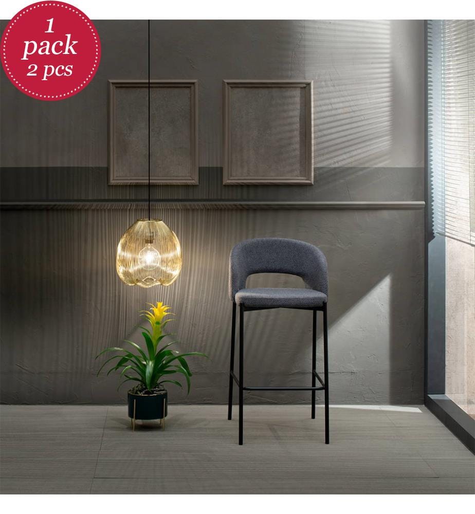 2er-Set Greta Stoffhocker 52x50x89 cm - Dunkelgrau und Anthrazit