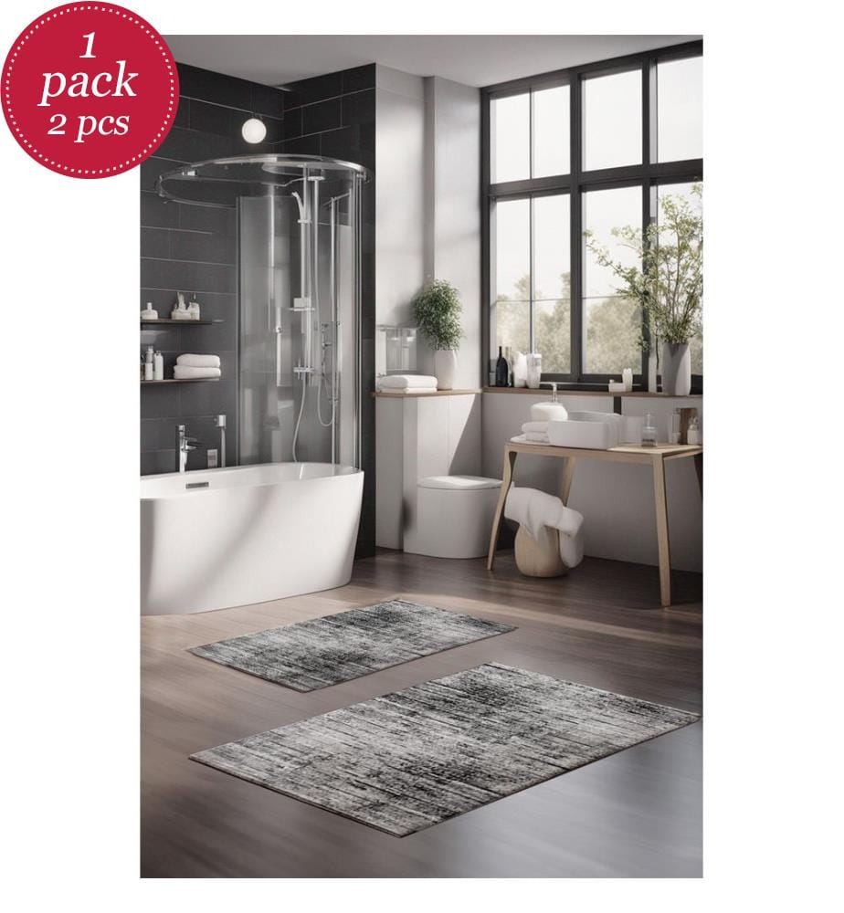Badematten-Set, 2-teilig, mehrfarbig, 100 % Polyester