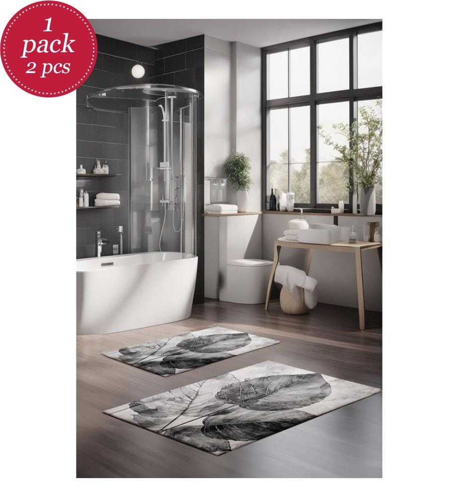 Badematten-Set, 2-teilig, mehrfarbig, 100 % Polyester