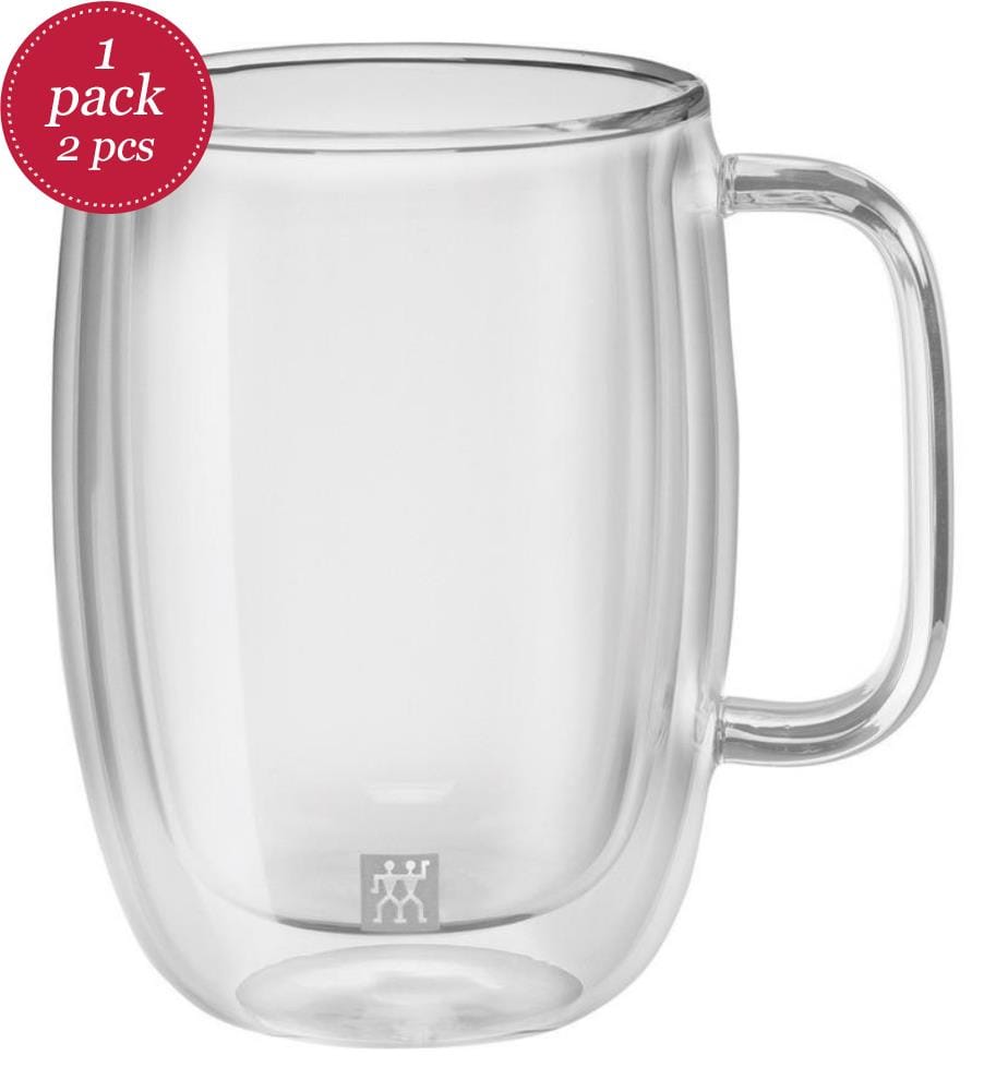 2er-Set Doppelwandige Sorrento Plus Kaffeegläser - 450ml - Transparent