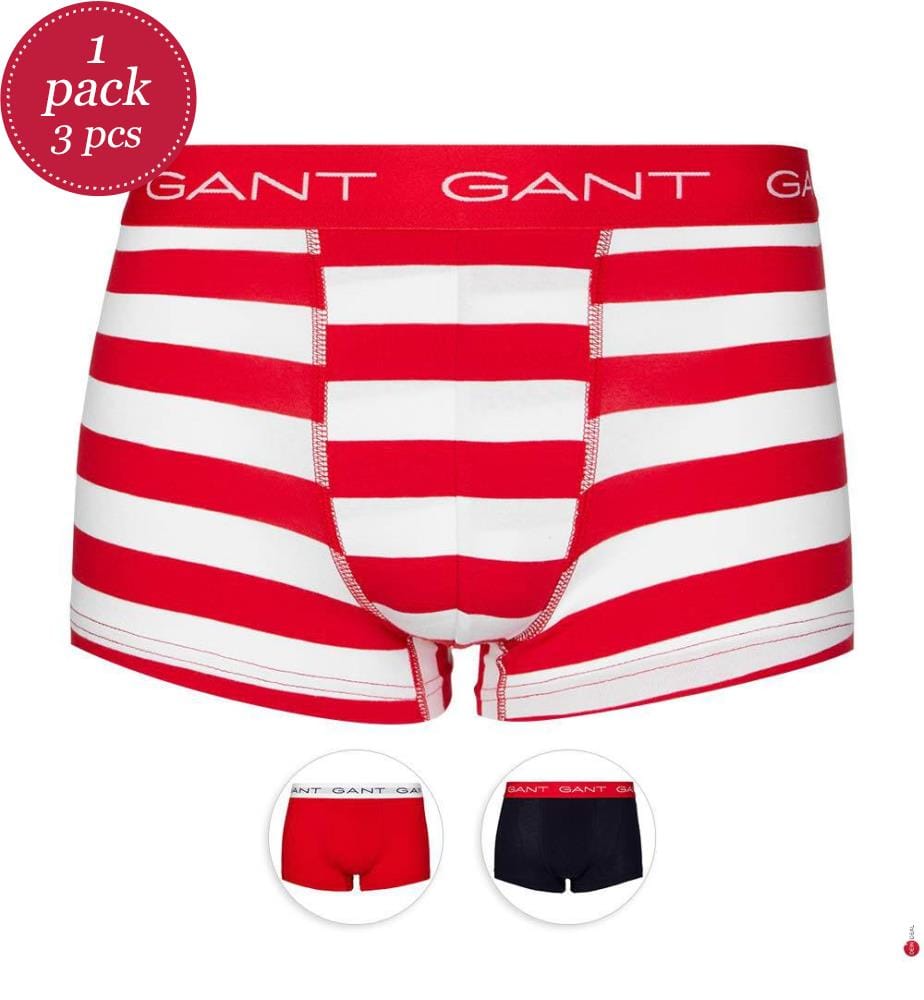 Pack de 3 Boxers Rayés - Rouge vif