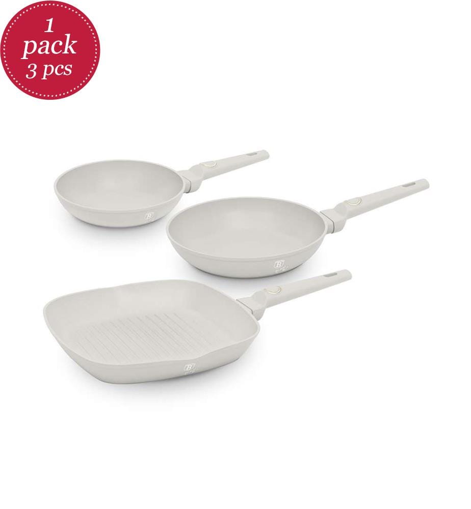 3-teiliges Bratpfannen Set Ø 20/24/28 cm, Sahara Collection - Matt Cream