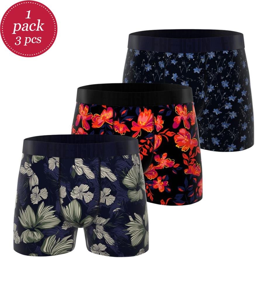 3er-Pack Boxershorts Flowers - Mehrfarbig