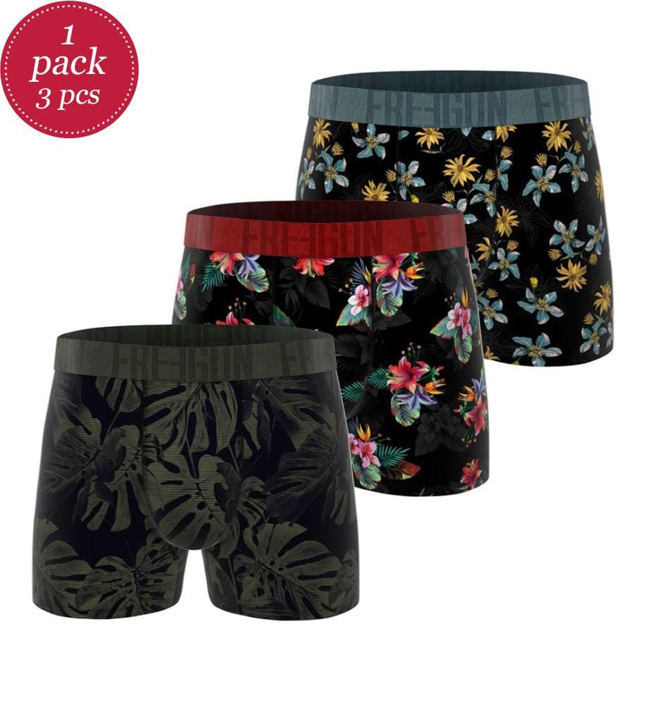 3er-Pack Boxershorts Flowers - Mehrfarbig