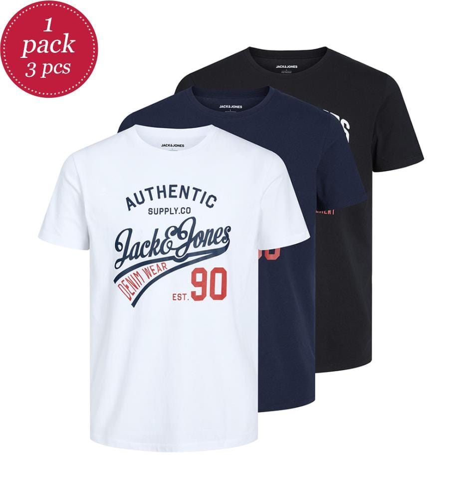 3er-Pack T-Shirts - Schwarz & Weiss