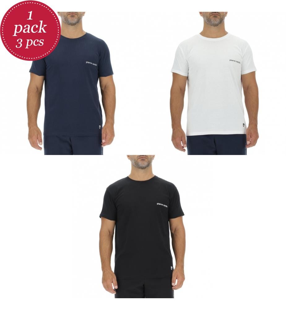 3er-Set Pyjamas - Marineblau/Weiss/Schwarz