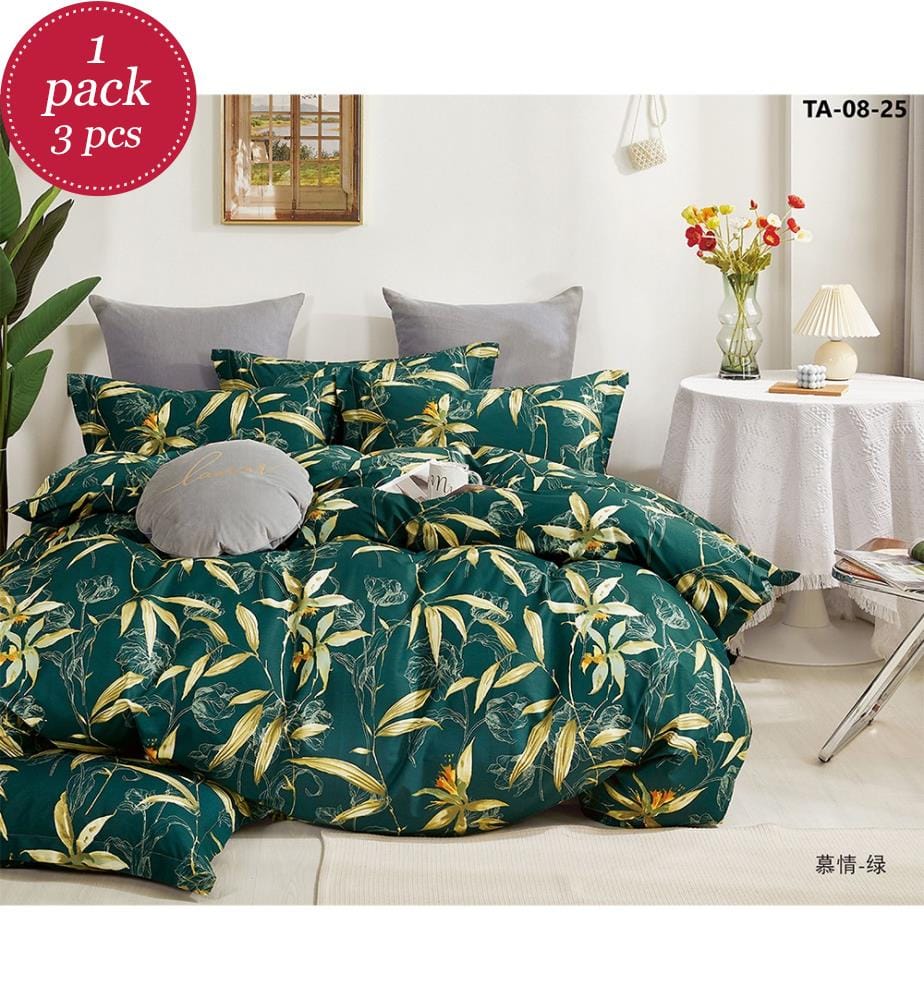 Parure de Couette 240 x 220 cm + 2 Taies d'oreiller 65 x 65 cm - Midnight Leaf