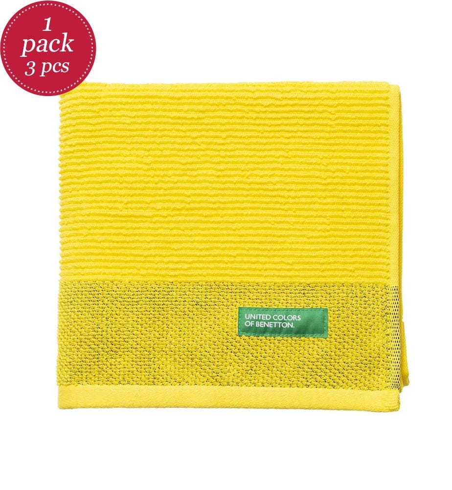 Set of 3 Bath Towels - Yellow