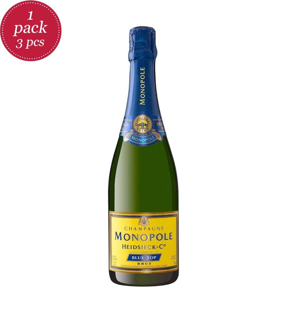 3 x Champagne Monopole Heidsieck & Co. Blue Top Brut - 75cl