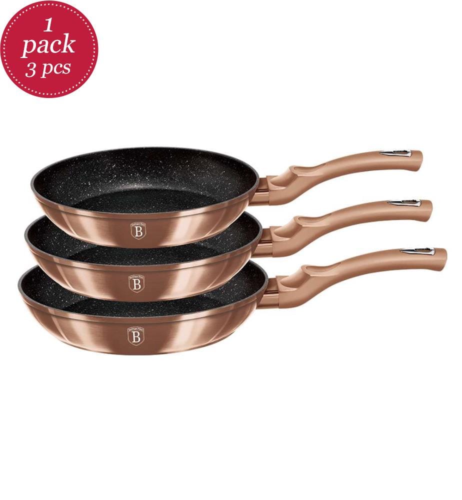 3er-Set Pfannen Metallic Line Rose Gold Edition - Roségold
