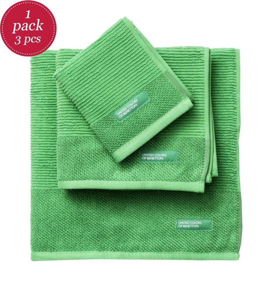 Set of 3 Bath Towels - Green