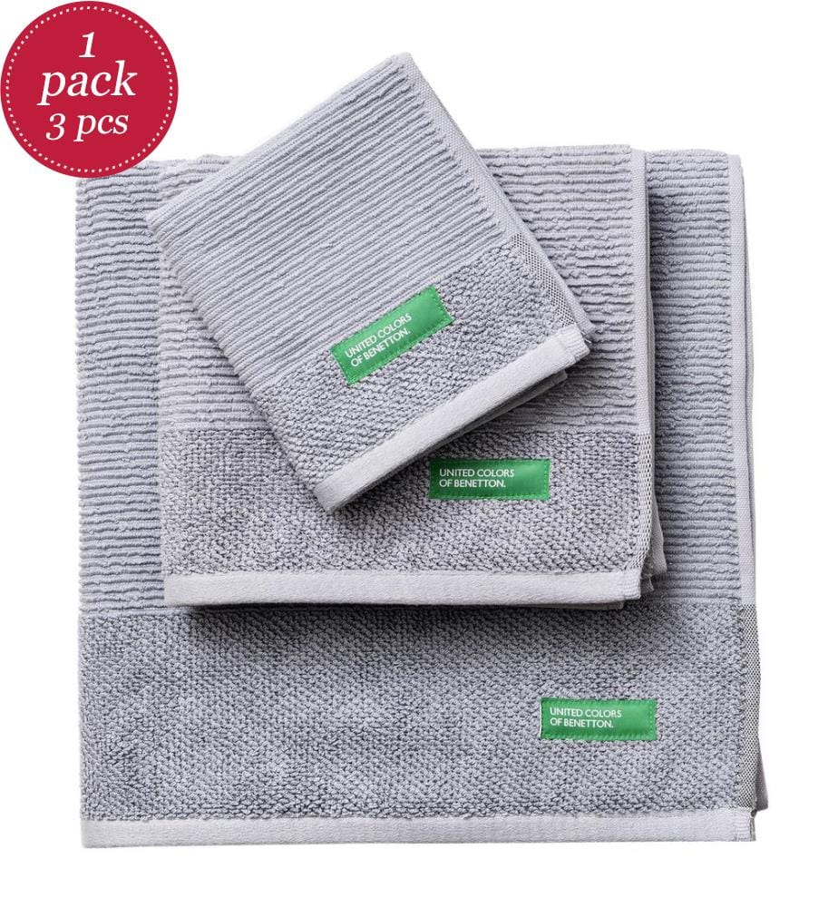 Set of 3 Bath Towels - Gray
