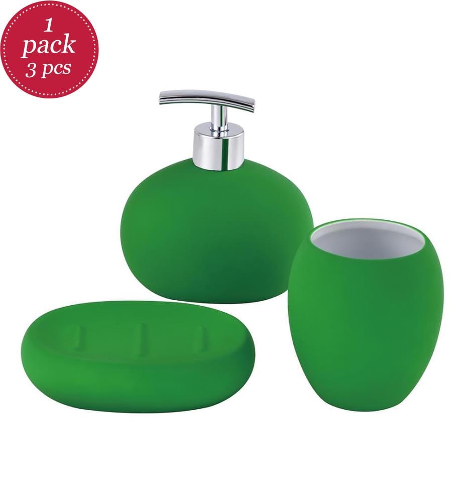 3er-Set Badaccessoires – Grün