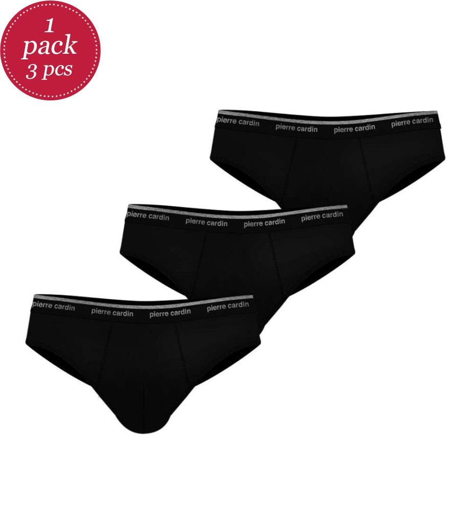 Set of 3 Claudio Cotton Briefs - Black