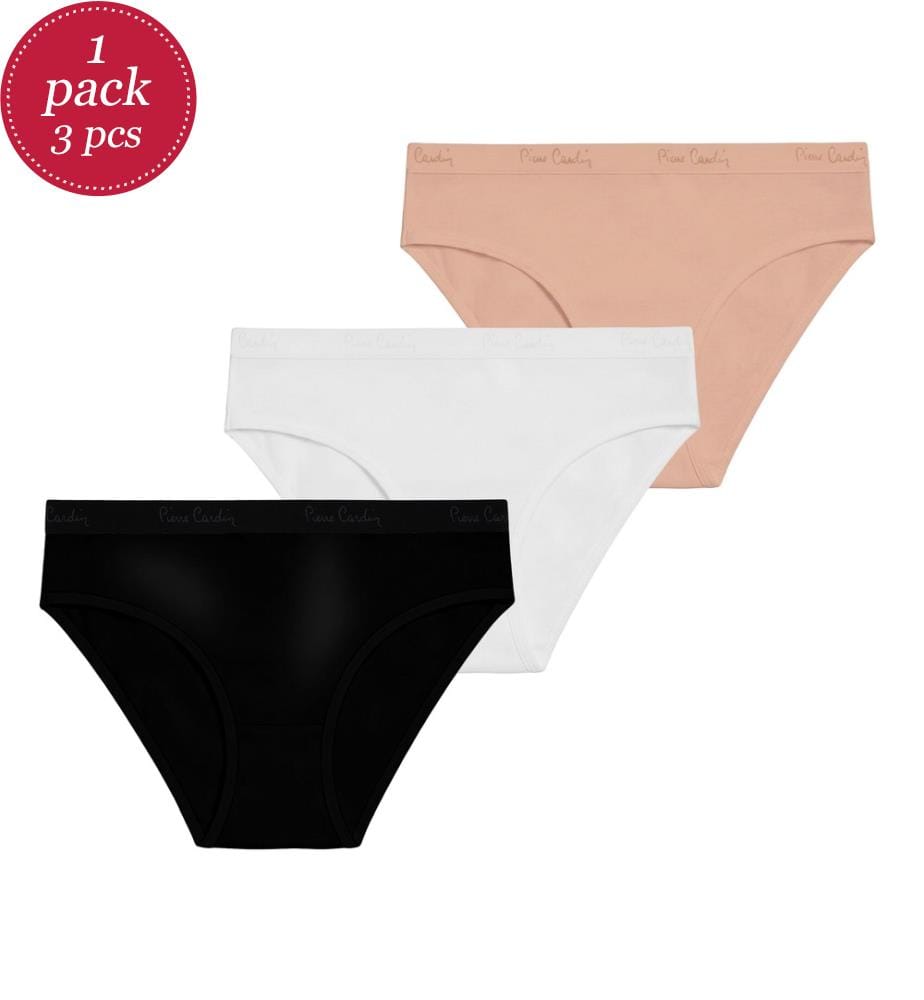 3er-Pack einfarbige Baumwollslips – 3 Farben