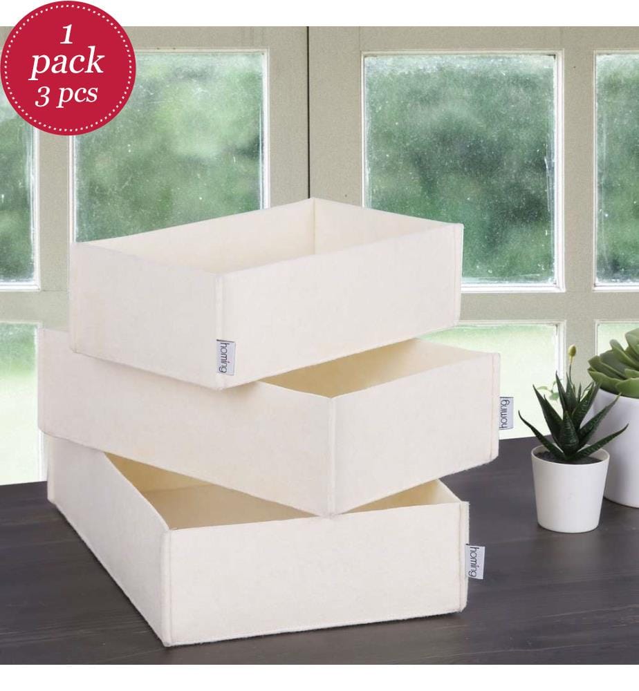 Set d'organisation de bureau, 3 pièces - Crème
