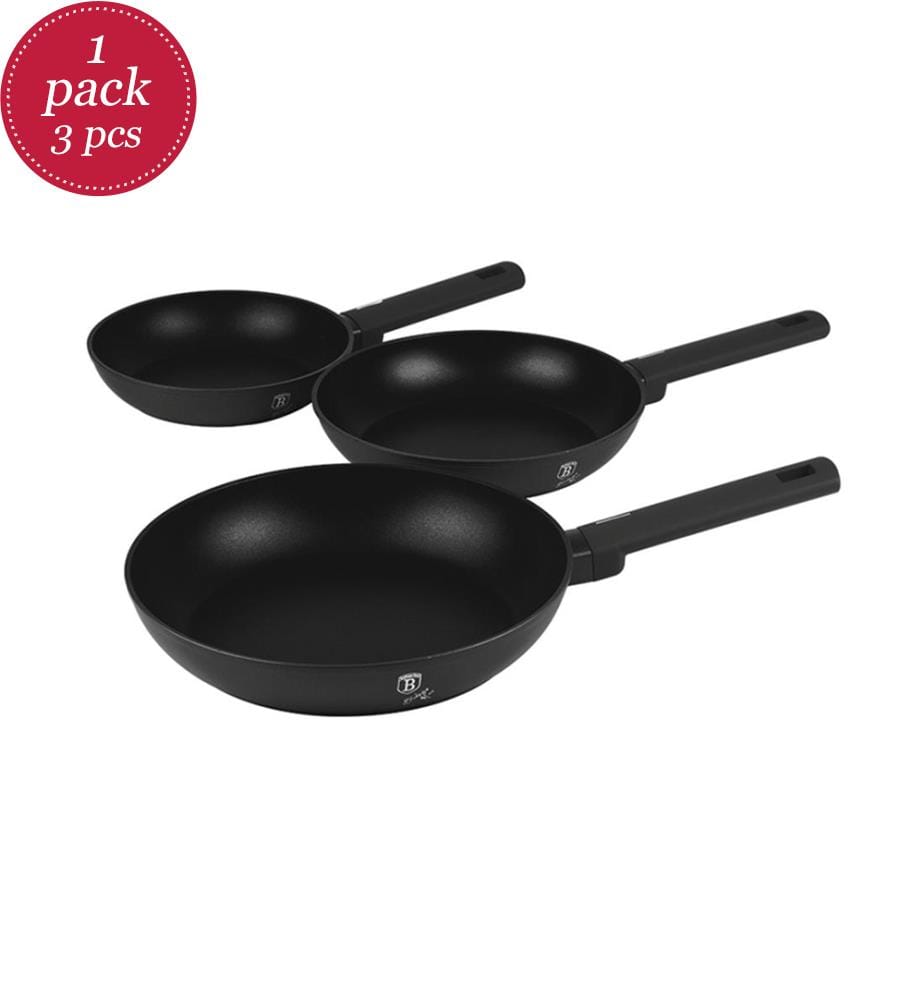 Set de 3 Poêles à Frire Ø 20/24/28 cm Matte Black Collection