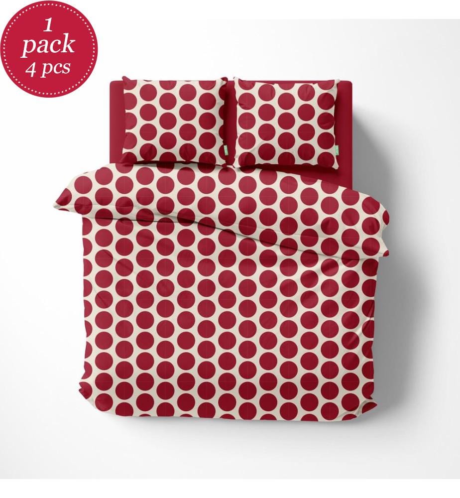4 PiècesKing Duvet Cover Set: Duvet Cover (260x240cm W/ 30cm Hem) + Fitted Sheet (200x200 W/ 30cm Flap) + 2 Pillows (50x50cm) 100% Cotton