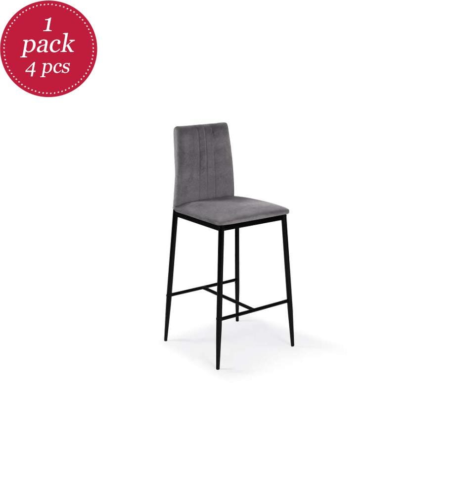 Set of 4 Jade Bar Stools 43 x 46.5 x 100 cm - Dark Grey