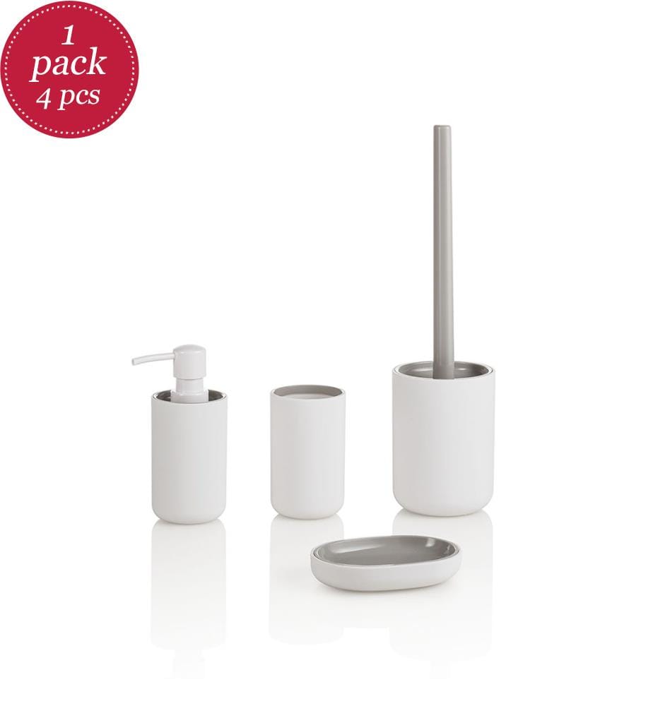 Set 4 pezzi bagno FOREST bianco