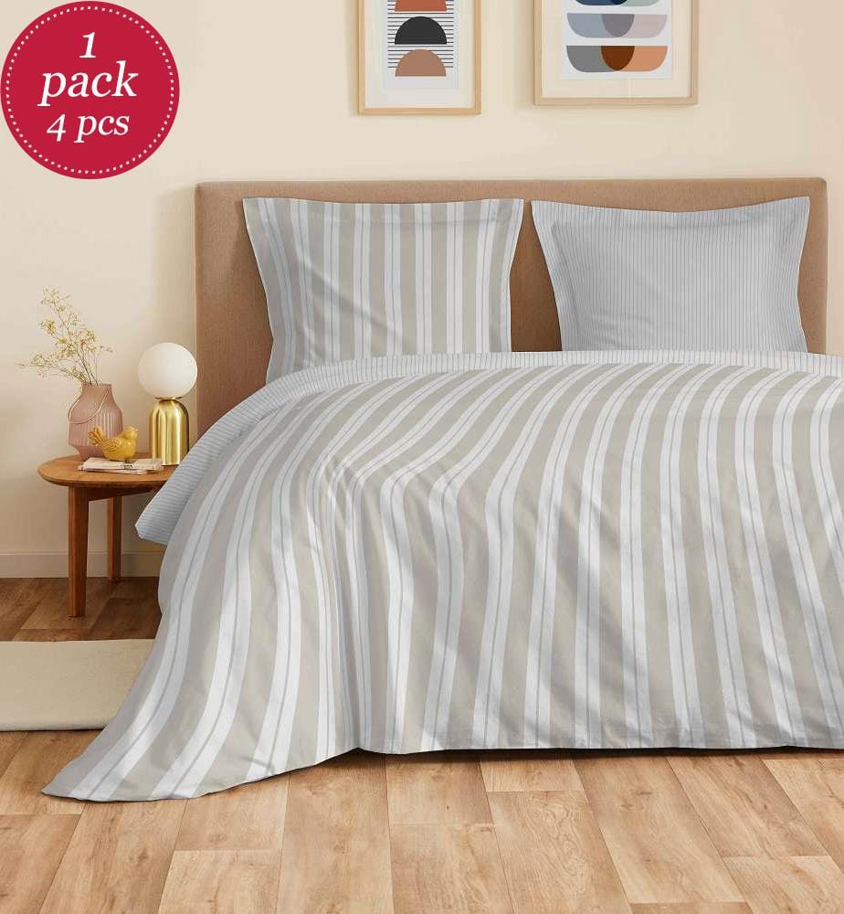 4 Piece Sheet Set for Bed 160 x 200 cm - Florence Naturel