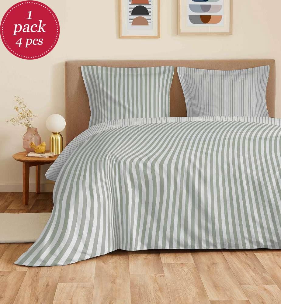 4 Piece Sheet Set for bed 140 x 190 cm - Palermo Eucalyptus