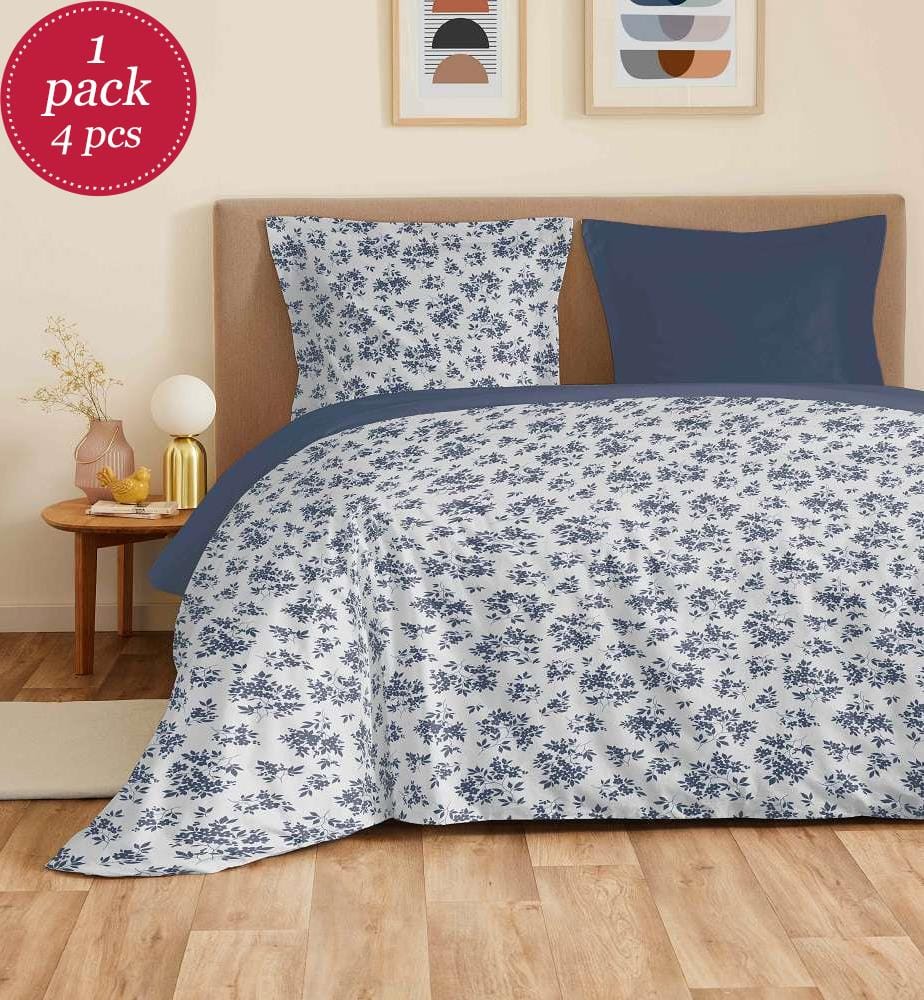 4 Piece Sheet Set for bed 140 x 190 cm - Eloise Bleu