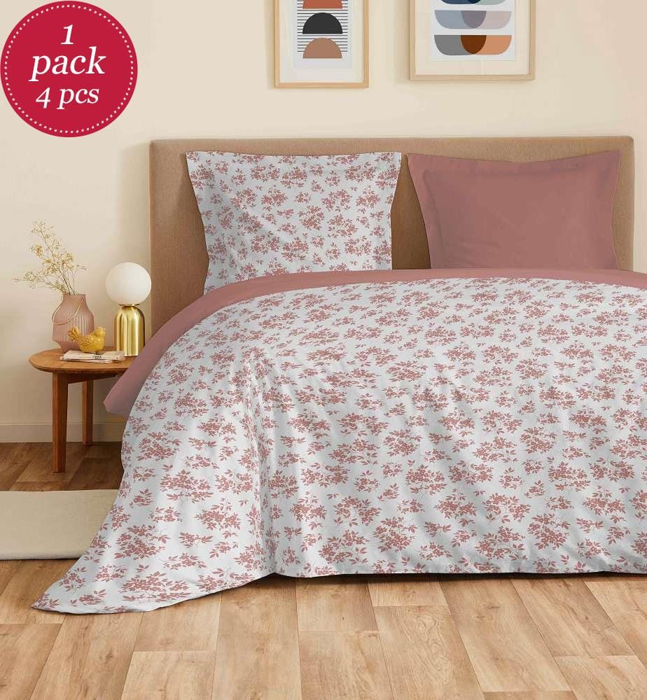 Set of 4 Piece Sheets for bed 140 x 190 cm - Eloise Abricot
