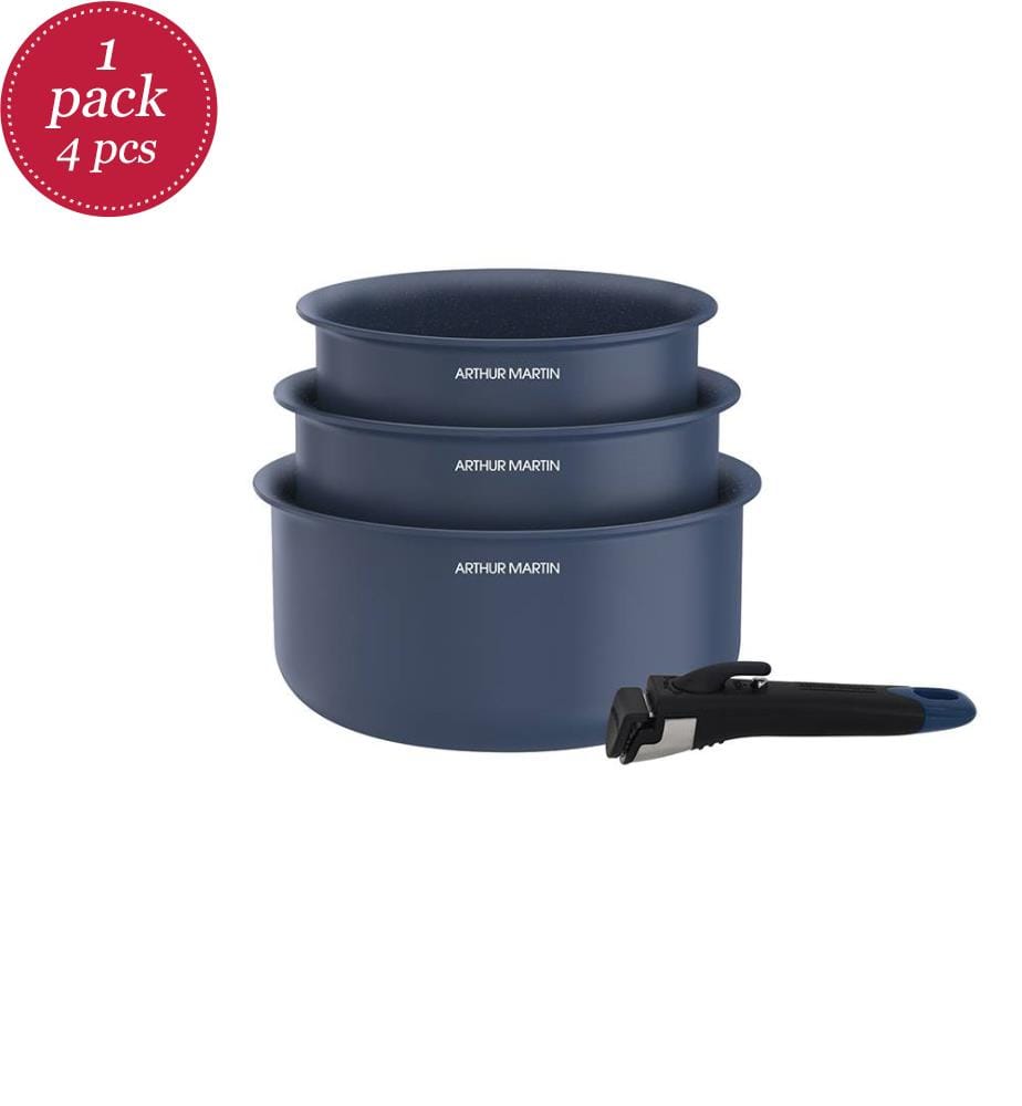 3er-Set Kochtöpfe - Blau
