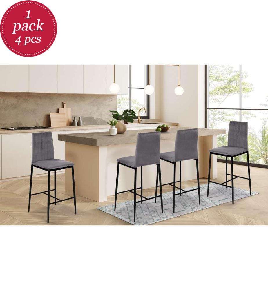 4er-Set Barhocker Jade 43 x 46.5 x 100 cm - Dunkelgrau