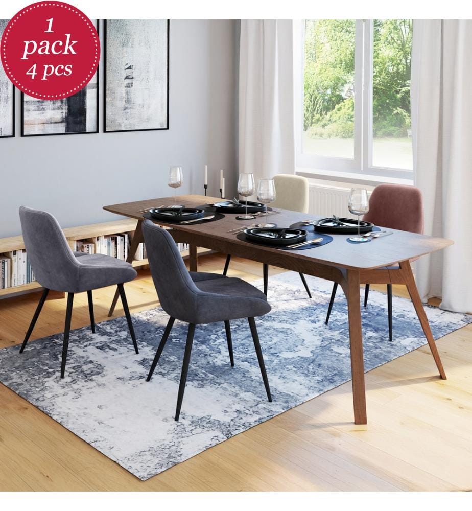 Lot de 4 Chaises Olivia assise mix de couleurs : 1x beige, 1x gris clair, 1x gris foncé et 1x rose
