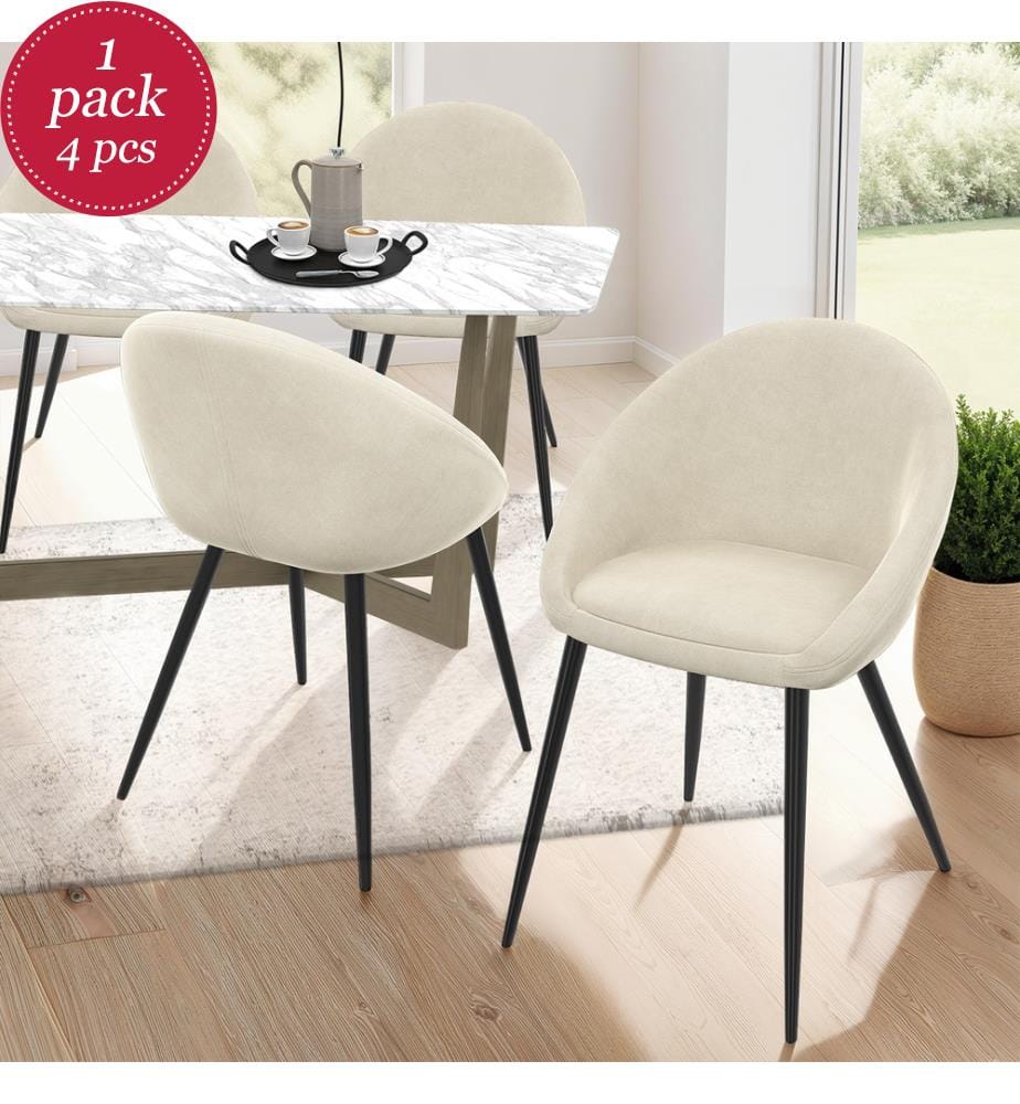 4er-Set Stühle Dory - Creme