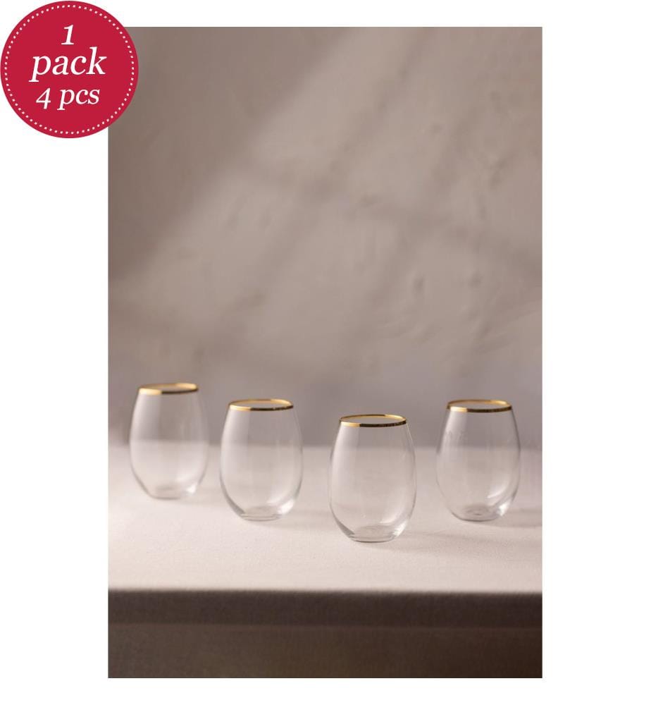 Set of 4 glasses - Gold and Clear